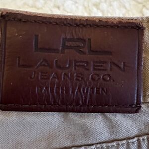 Lauren Jeans Co. Womens Straight Fit Size 4 Khaki Denim Stretch Mid Rise LRL